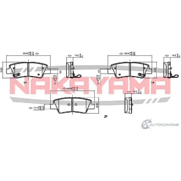 Колодки тормозные задние, дисковые NAKAYAMA HP8367NY 1420939703 2 PHHP 4WXFI