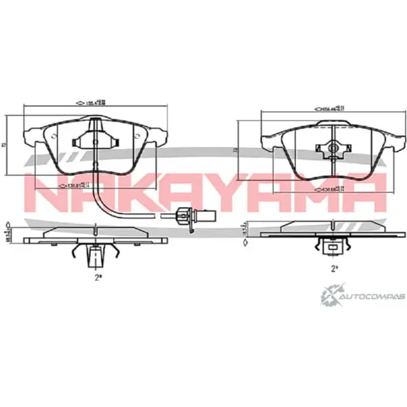 Колодки тормозные дисковые передние, комплект NAKAYAMA 2DWQX7 HP8369NY EGRE 1JJ 1425575137