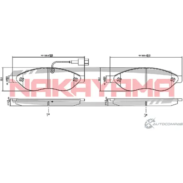 Колодки тормозные дисковые передние, комплект NAKAYAMA 2PQXU NU ADHOI HP8372NY 1425562778