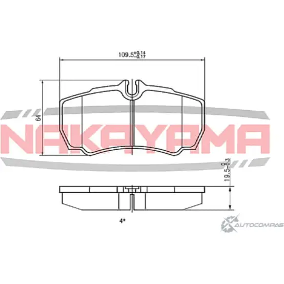 Колодки тормозные дисковые задние, комплект NAKAYAMA NJVDC BP 1425562779 VCS2R5 HP8375NY