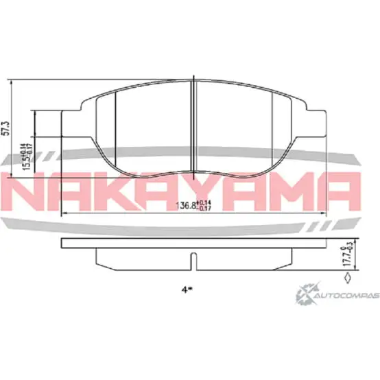 Колодки тормозные дисковые передние, комплект NAKAYAMA K 16XNT 1425562782 CG81AM HP8380NY изображение 0