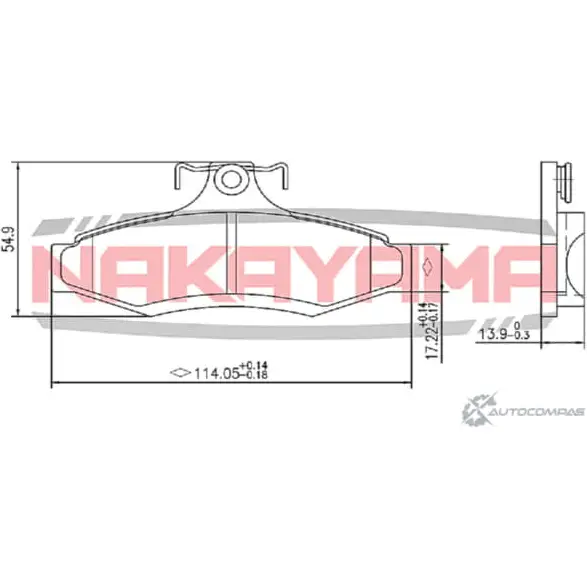 Колодки тормозные дисковые задние, комплект NAKAYAMA 0MH90 HP8389NY ZT 2DY 1425564078