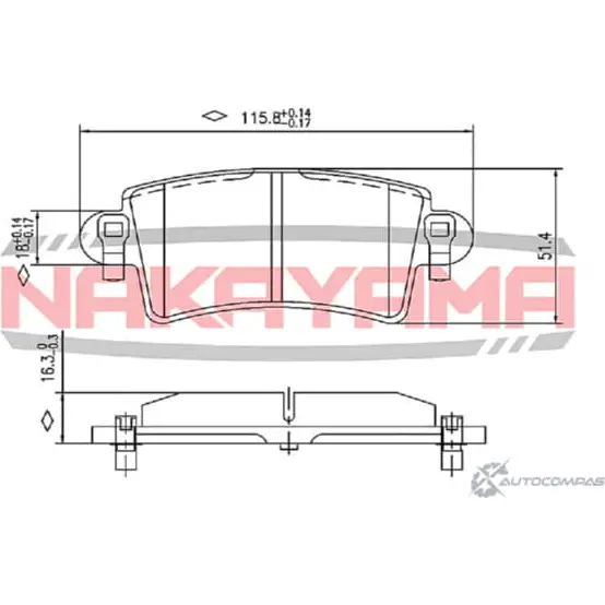 Колодки тормозные дисковые задние, комплект NAKAYAMA 1425564079 7S1490 HP8390NY D IAECL