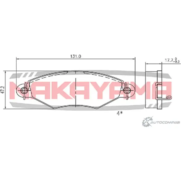 Колодки тормозные дисковые передние, комплект NAKAYAMA QSUUEI 1425571191 HX SZ2A HP8391NY