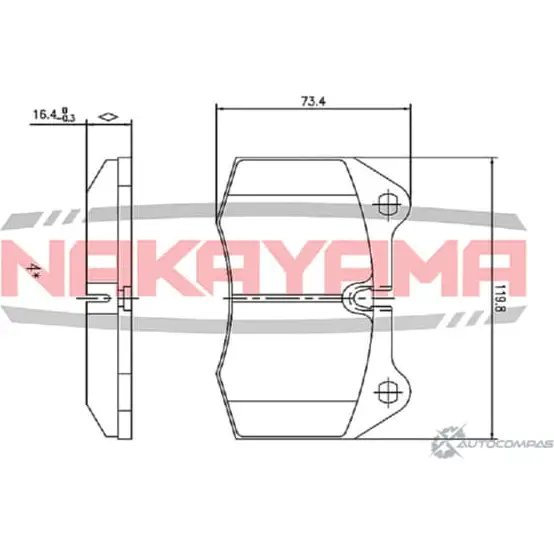 Колодки тормозные дисковые передние, комплект NAKAYAMA HP8399NY H YTC4B 1425561428 AK5QRJ изображение 0