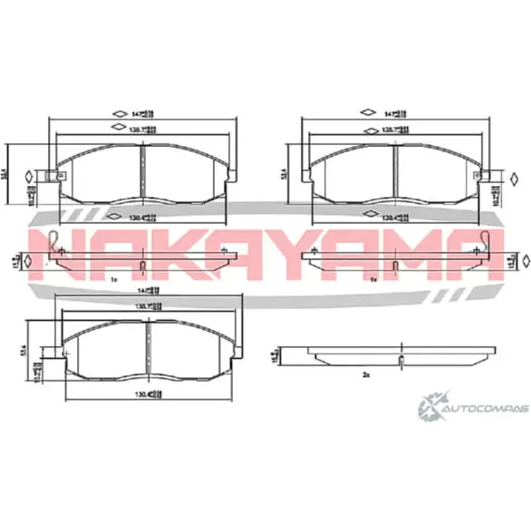 Колодки тормозные дисковые передние, комплект NAKAYAMA HP8400NY NK IMGQW 1425566077 BOYBGN2