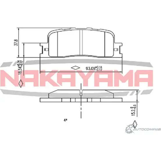 Колодки тормозные задние, дисковые NAKAYAMA HP8409NY 1420935767 BSHLI VR T7W изображение 0