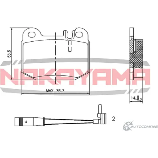 Колодки тормозные дисковые задние, комплект NAKAYAMA 1425562341 OL2PX LU7O4 7P HP8411NY