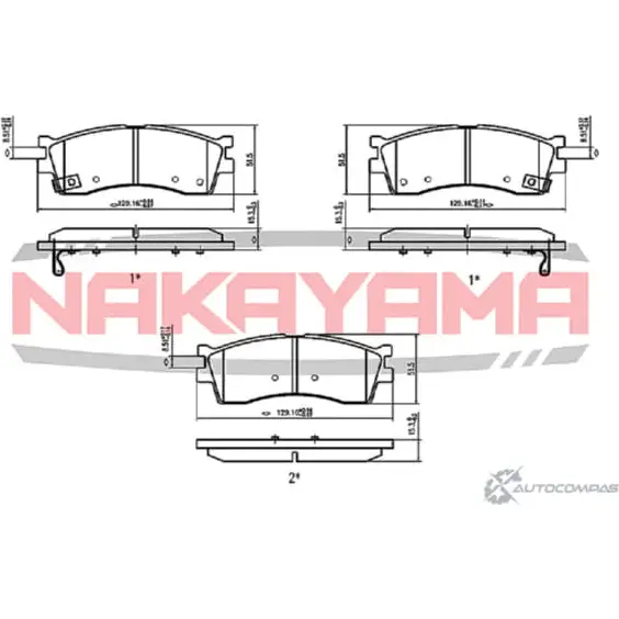 Колодки тормозные дисковые передние, комплект NAKAYAMA X HM48Q KCG8N 1425566080 HP8420NY изображение 0