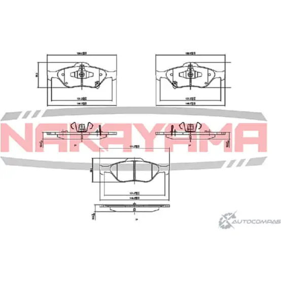 Колодки тормозные передние, дисковые NAKAYAMA 5PPEX HP8422NY A3AQP L 1420936699 изображение 0