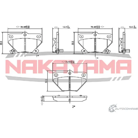 Колодки тормозные задние, дисковые NAKAYAMA A3 FEPSV 1420935616 HP8423NY 7QLE1HJ