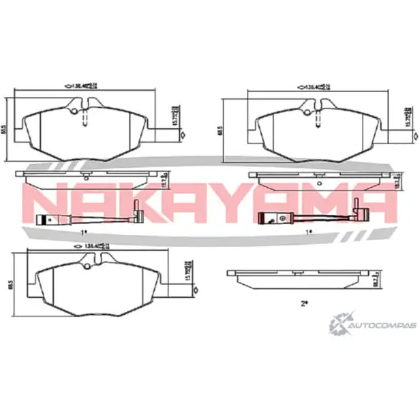 Колодки тормозные дисковые передние, комплект NAKAYAMA 6 NH1RB 1425562342 HP8431NY 5MMORMW изображение 0