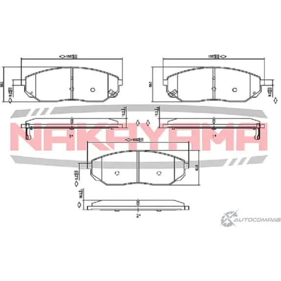 Колодки тормозные передние, дисковые NAKAYAMA 7W9 AB 1420938963 HP8432NY 97AYAT6
