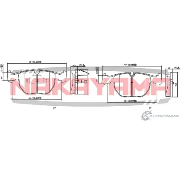 Колодки тормозные дисковые передние, комплект NAKAYAMA 90DJPQ 1425561432 HP8433NY I 4VLSI2 изображение 0