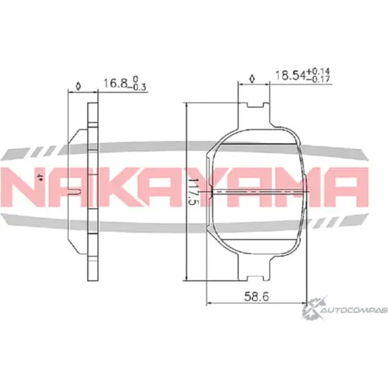 Колодки тормозные передние, дисковые NAKAYAMA HP8435NY HFB30 FBD4 KB 1420935366 изображение 0