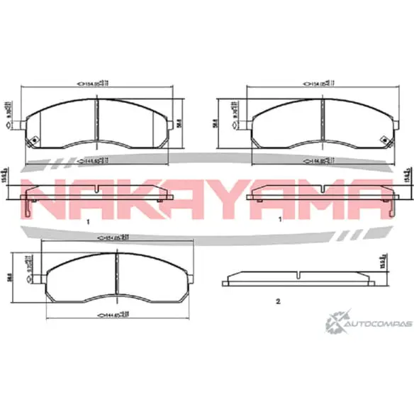 Колодки тормозные дисковые передние, комплект NAKAYAMA HP8437NY JYHTT 1425566081 VVK VAF