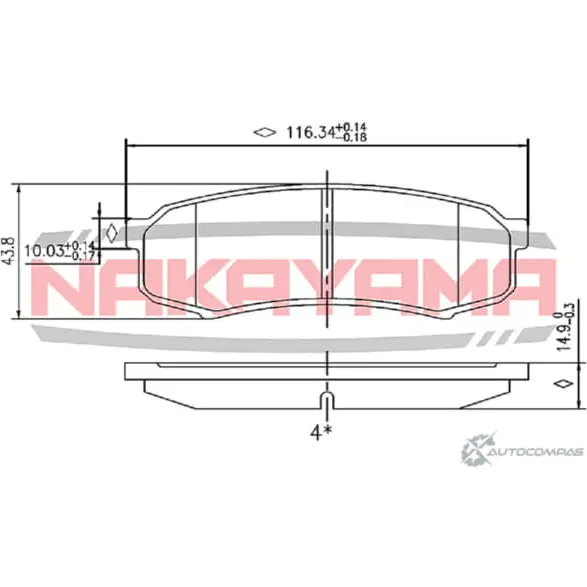 Колодки тормозные дисковые задние, комплект NAKAYAMA V BB22 HP8441NY 1425572880 HZ85Z