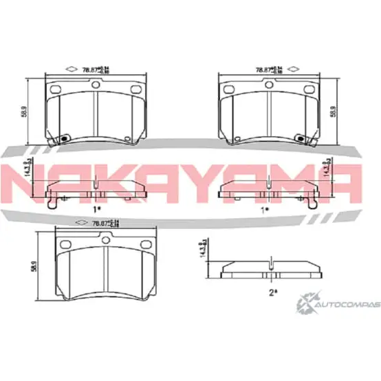 Колодки тормозные задние, дисковые NAKAYAMA 1420938046 1CX4NOQ 6T9 4Q HP8442NY