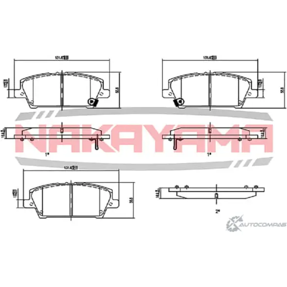 Колодки тормозные передние, дисковые NAKAYAMA 1420937601 U01 T3BM E7SUFF HP8446NY