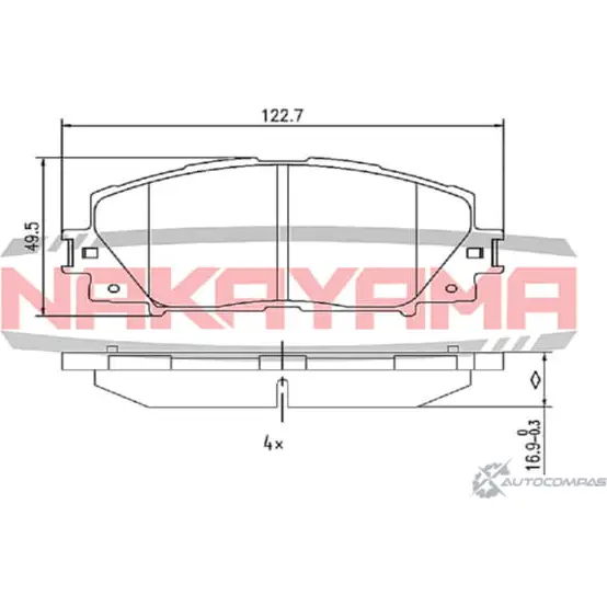 Колодки тормозные передние, дисковые NAKAYAMA 6X AJ8W HP8449NY JPV5MFD 1420936169 изображение 0