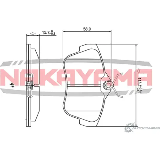 Колодки тормозные дисковые задние, комплект NAKAYAMA HP8458NY 1425562785 1GGG 1R VF49K