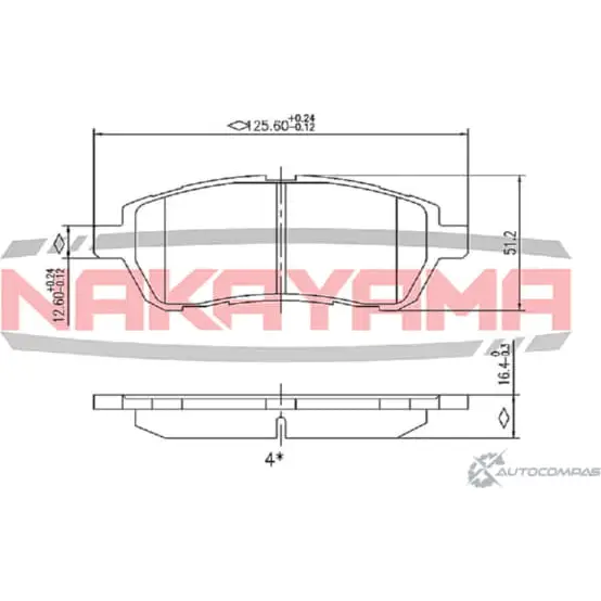 Колодки тормозные передние, дисковые NAKAYAMA YP4AA HP8478NY 1420933352 87 A2T