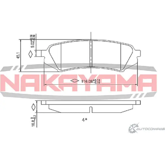 Колодки тормозные задние, дисковые NAKAYAMA 5VW04X U 1420935316 X5G97Y HP8487NY изображение 0