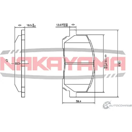 Колодки тормозные дисковые передние, комплект NAKAYAMA M VU2JO8 HP8488NY VNM41 1425572883 изображение 0