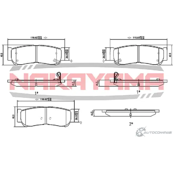 Колодки тормозные задние, дисковые NAKAYAMA 1420938917 OY6 HJ0 HP8493NY OVGOG
