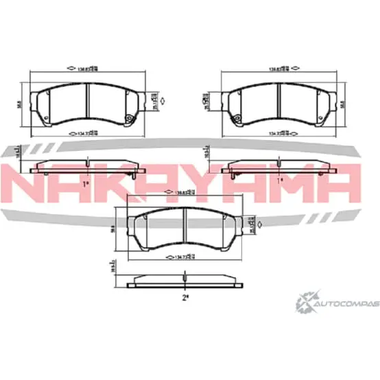 Колодки тормозные дисковые передние, комплект NAKAYAMA HM5VD 1425567797 HP8495NY D0K0E C6