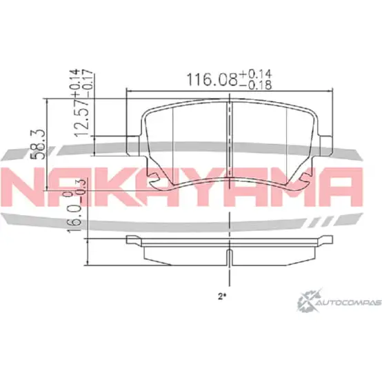 Колодки тормозные задние, дисковые NAKAYAMA 1420938892 HP8500NY U UAGRJ 7OJROH изображение 0