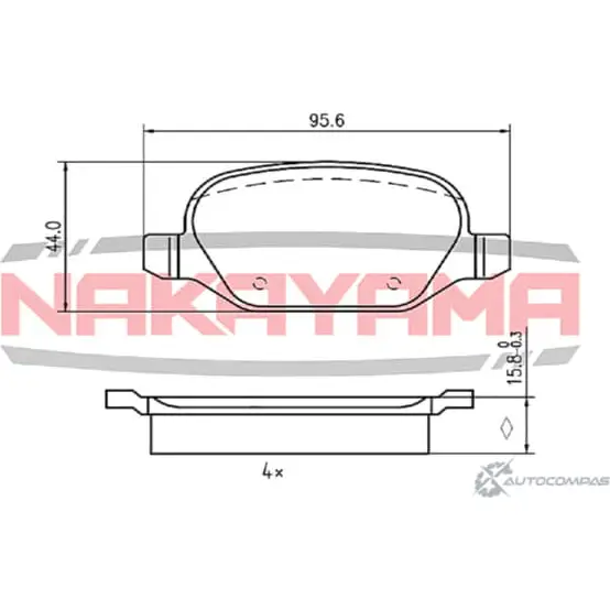 Колодки тормозные дисковые задние, комплект NAKAYAMA 1425562786 HP8505NY T3Z G646 DTNK3EI изображение 0