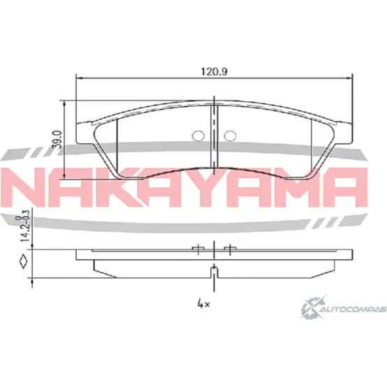 Колодки тормозные дисковые задние, комплект NAKAYAMA 1425562048 HP8548NY 3NSH L XRHEV4