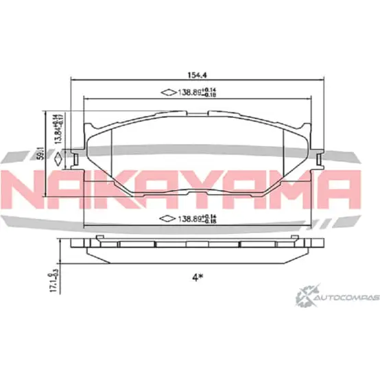 Колодки тормозные дисковые передние, комплект NAKAYAMA 1425572889 PL2OS HPEZBQ H HP8552NY изображение 0