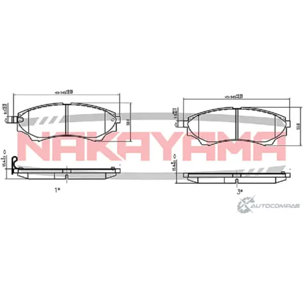 Колодки тормозные дисковые передние NAKAYAMA 53Y74H BW79J 7 1425563365 HP8582NY