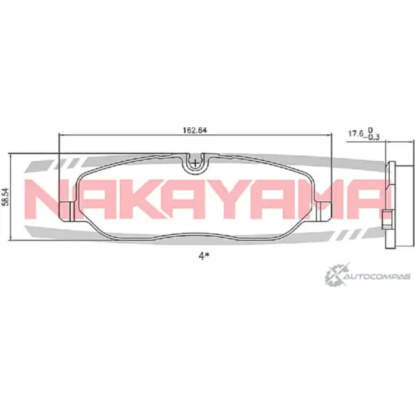 Колодки тормозные передние, к- кт NAKAYAMA HP8586NY COOFXJU KZ35 V 1425567602 изображение 0