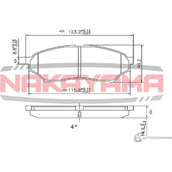 Колодки тормозные дисковые передние NAKAYAMA 2 40LUM EYYHM9K 1425568660 HP8593NY изображение 0