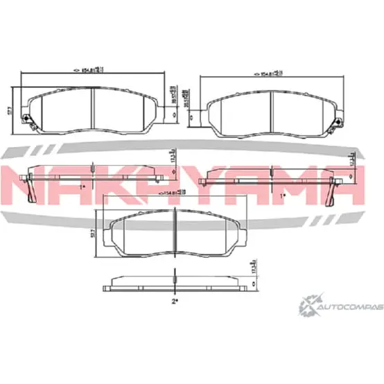 Колодки тормозные дисковые, передние комплект NAKAYAMA Y3Y9DH R6O V7JC 1425564831 HP8606NY
