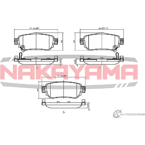 Колодки тормозные дисковые задние, к-кт NAKAYAMA NJHF88U 1425569703 K8KZK4 2 HP8611NY