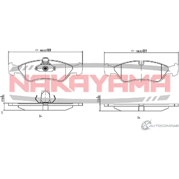 Колодки тормозные дисковые передние NAKAYAMA M9072 L7H 9WK HP8639NY 1425562051 изображение 0
