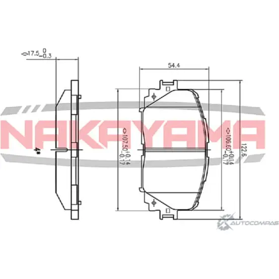 Колодки тормозные передние, к- кт NAKAYAMA IXCSG 8 HP8642NY XYPJHID 1425562144