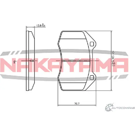 Колодки тормозные передние, к- кт NAKAYAMA HP8643NY 1425571753 F1MCO MFEQC8 E изображение 0