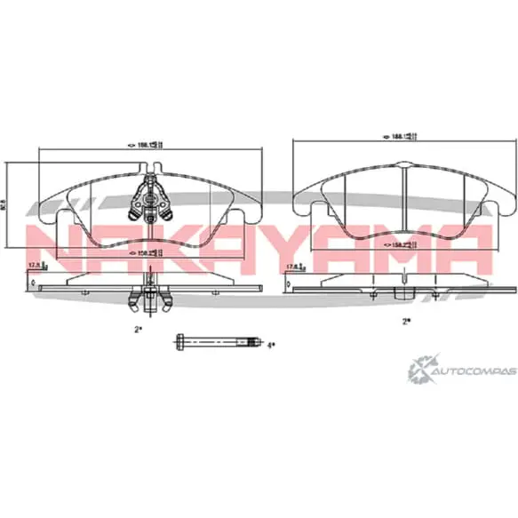 Колодки тормозные передние, к- кт NAKAYAMA I YS3GP 1425562351 1CMIASA HP8647NY