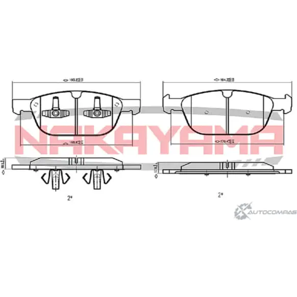 Колодки тормозные передние, к- кт NAKAYAMA N VK95 1425575967 GZT8Z HP8652NY