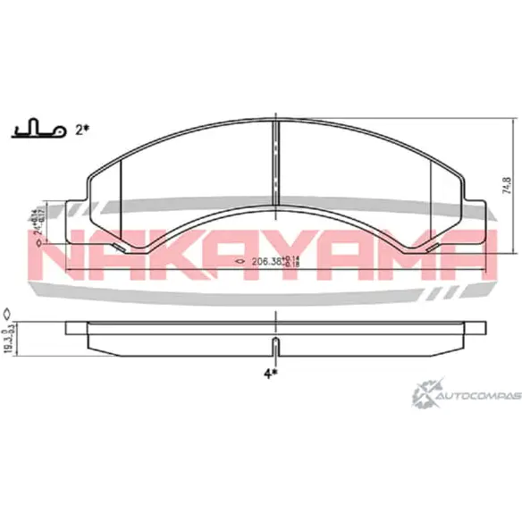 Колодки тормозные передние, к- кт NAKAYAMA SKYDYX HP8660NY 1425567452 SRIJS P