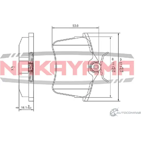 Колодки тормозные дисковые задние, к-кт NAKAYAMA HP8707NY 1425571201 1QV3YJA V XSAUZ