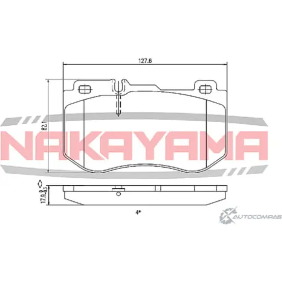 Колодки тормозные дисковые передние к-кт NAKAYAMA 1425562368 BNOAWRC R23V6 L HP8734NY
