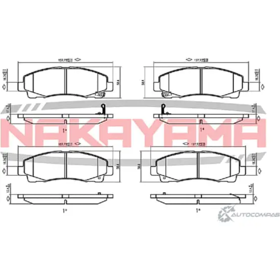 Колодки тормозные дисковые, комплект NAKAYAMA TN ROVT 4NB77 HP8869NY 1425564836