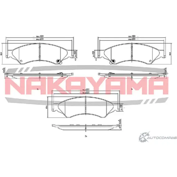 Колодки тормозные дисковые, комплект NAKAYAMA NQ8CI C4T QP 1425563370 HP8875NY изображение 0