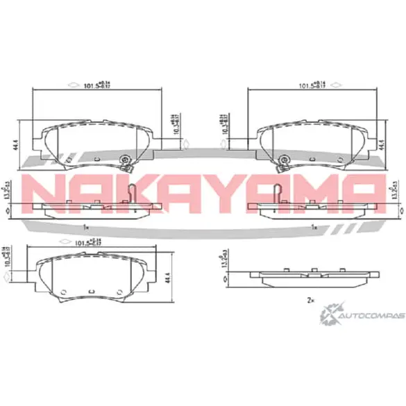 Колодки тормозные дисковые, комплект NAKAYAMA N2 PZC 1VLPS HP8877NY 1425567801